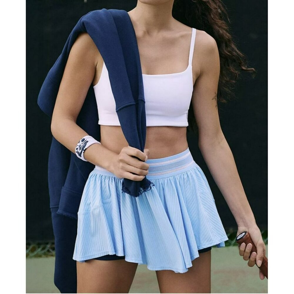 Free People Sultry Skort Medium New Built in Pocket Shorts Blue